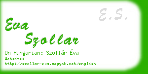 eva szollar business card